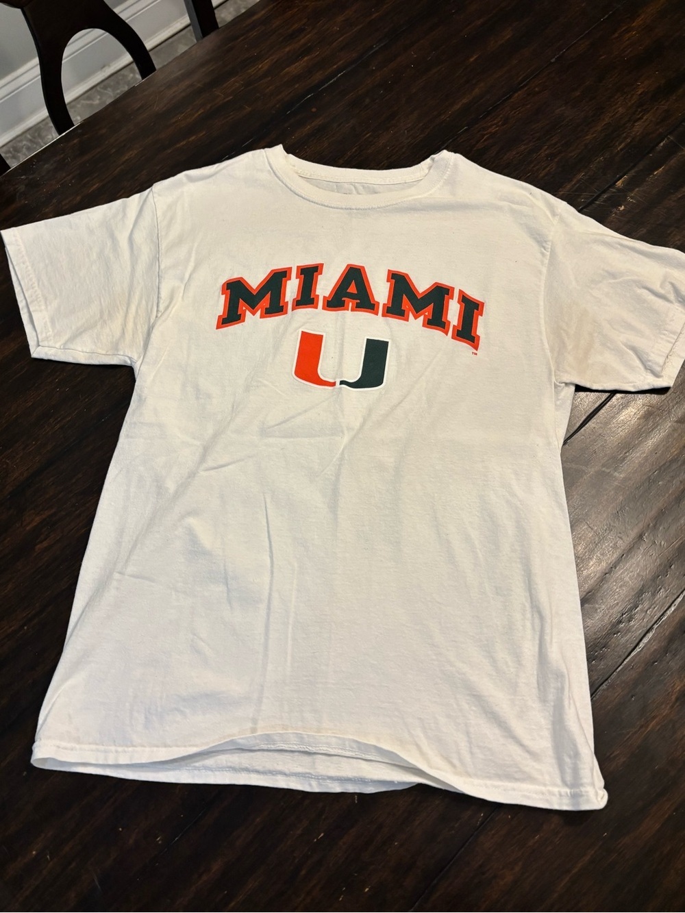 Champion university of Miami White T-Shirt size medium